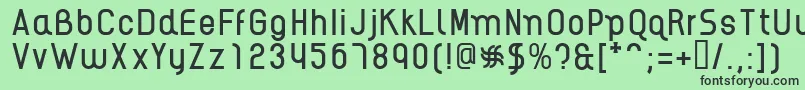 フォントAikelsoR – 緑の背景に黒い文字