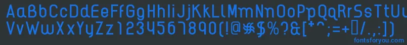 フォントAikelsoR – 黒い背景に青い文字