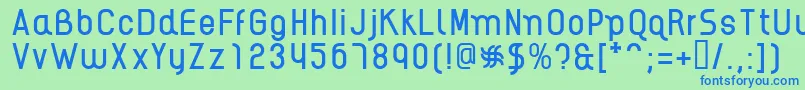 AikelsoR-Schriftart – Blaue Schriften auf grünem Hintergrund
