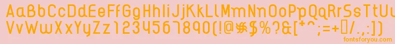 フォントAikelsoR – オレンジの文字がピンクの背景にあります。