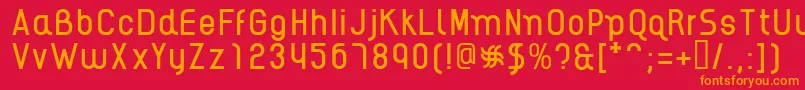 フォントAikelsoR – 赤い背景にオレンジの文字