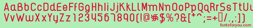 フォントAikelsoR – 赤い文字の緑の背景