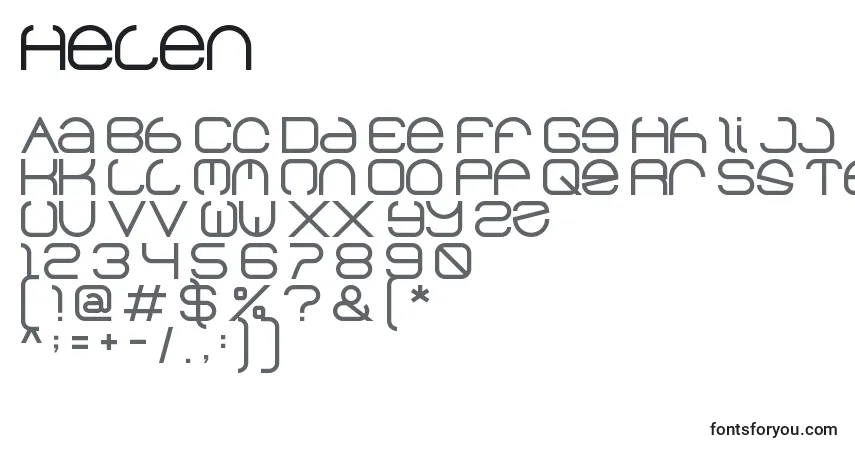 Schriftart Helen – Alphabet, Zahlen, spezielle Symbole