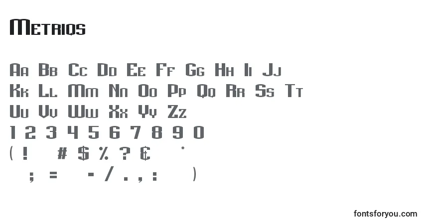Metriqs-fontti – aakkoset, numerot, erikoismerkit