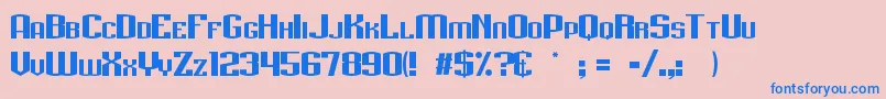 Metriqs-Schriftart – Blaue Schriften auf rosa Hintergrund