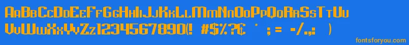 Weitere Informationen zur Metriqs-Schriftart Metriqs-Schriftart – Orangefarbene Schriften auf blauem Hintergrund
