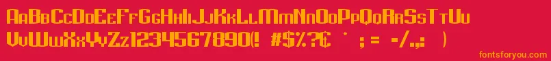 Metriqs Font – Orange Fonts on Red Background