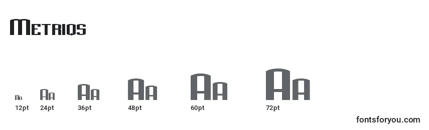 Размеры шрифта Metriqs
