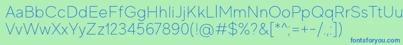 MadeEvolveSansThinPersonalUse Font – Blue Fonts on Green Background