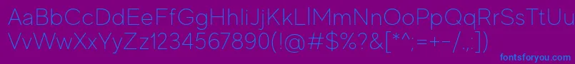 MadeEvolveSansThinPersonalUse-Schriftart – Blaue Schriften auf violettem Hintergrund