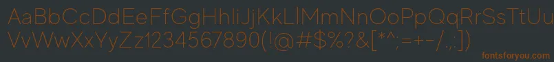 MadeEvolveSansThinPersonalUse Font – Brown Fonts on Black Background