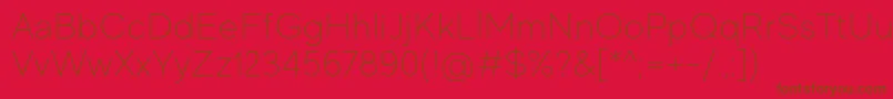 MadeEvolveSansThinPersonalUse Font – Brown Fonts on Red Background