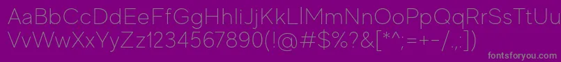 MadeEvolveSansThinPersonalUse-Schriftart – Graue Schriften auf violettem Hintergrund