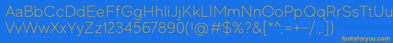 MadeEvolveSansThinPersonalUse Font – Orange Fonts on Blue Background