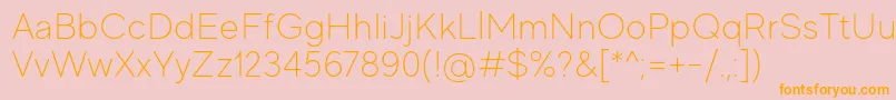 MadeEvolveSansThinPersonalUse Font – Orange Fonts on Pink Background