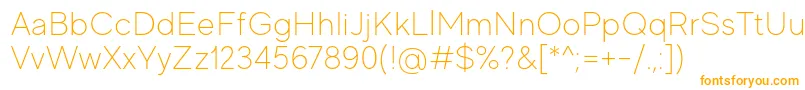 MadeEvolveSansThinPersonalUse Font – Orange Fonts on White Background