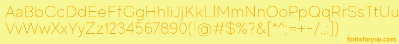 MadeEvolveSansThinPersonalUse Font – Orange Fonts on Yellow Background