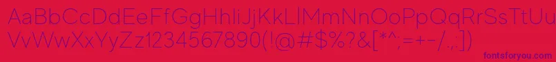 MadeEvolveSansThinPersonalUse Font – Purple Fonts on Red Background
