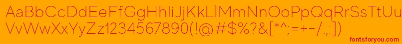 MadeEvolveSansThinPersonalUse Font – Red Fonts on Orange Background
