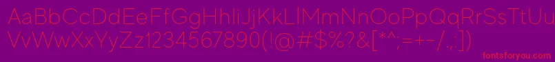 MadeEvolveSansThinPersonalUse Font – Red Fonts on Purple Background