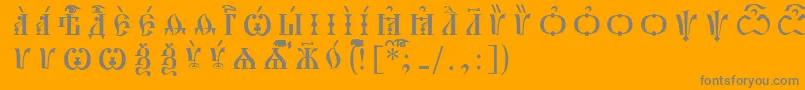 フォントPochaevskCapsUcsSpacedout – オレンジの背景に灰色の文字