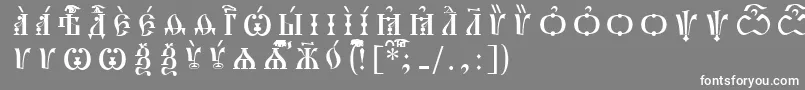 フォントPochaevskCapsUcsSpacedout – 灰色の背景に白い文字