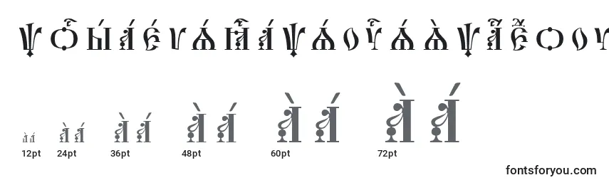 Größen der Schriftart PochaevskCapsUcsSpacedout