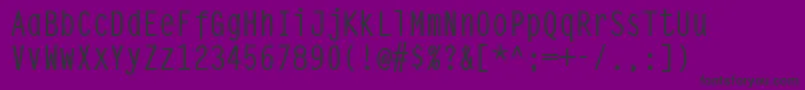 Steeptypewritermedium-Schriftart – Schwarze Schriften auf violettem Hintergrund