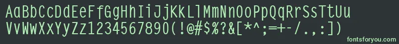 Шрифт Steeptypewritermedium – зелёные шрифты на чёрном фоне