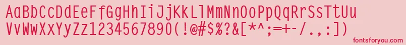 フォントSteeptypewritermedium – ピンクの背景に赤い文字