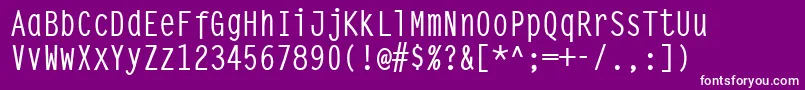 Шрифт Steeptypewritermedium – белые шрифты на фиолетовом фоне