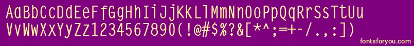 Шрифт Steeptypewritermedium – жёлтые шрифты на фиолетовом фоне