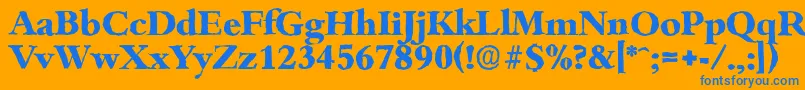 フォントBambergantiqueXboldRegular – オレンジの背景に青い文字