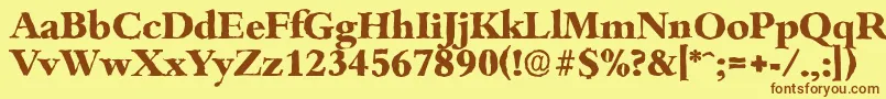 Шрифт BambergantiqueXboldRegular – коричневые шрифты на жёлтом фоне