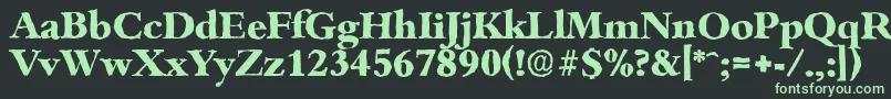 フォントBambergantiqueXboldRegular – 黒い背景に緑の文字