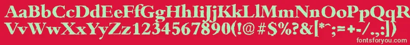 BambergantiqueXboldRegular Font – Green Fonts on Red Background