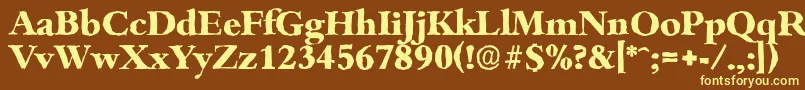 BambergantiqueXboldRegular Font – Yellow Fonts on Brown Background