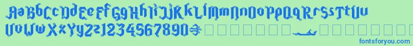 フォントCoolinCheer – 青い文字は緑の背景です。
