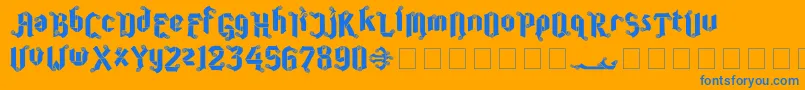 CoolinCheer Font – Blue Fonts on Orange Background
