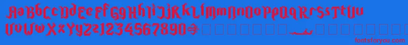 CoolinCheer Font – Red Fonts on Blue Background