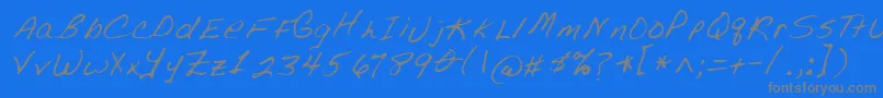 SlaterRegular-Schriftart – Graue Schriften auf blauem Hintergrund