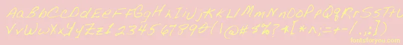 SlaterRegular Font – Yellow Fonts on Pink Background