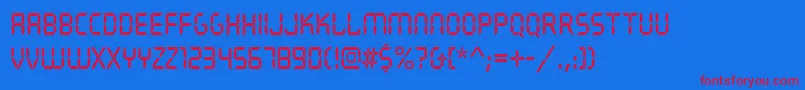 Quartzbold-Schriftart – Rote Schriften auf blauem Hintergrund