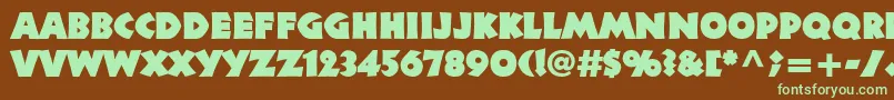 Neulandltstd Font – Green Fonts on Brown Background