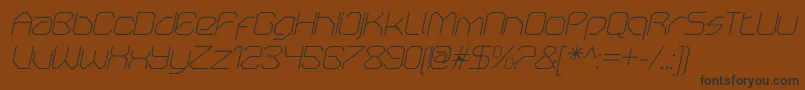 OricneoThinitalic Font – Black Fonts on Brown Background