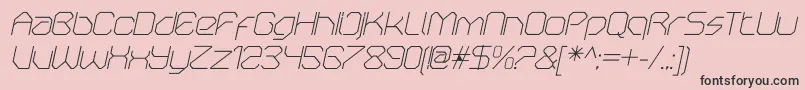 OricneoThinitalic-Schriftart – Schwarze Schriften auf rosa Hintergrund