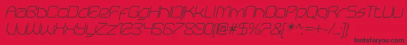 Czcionka OricneoThinitalic – czarne czcionki na czerwonym tle