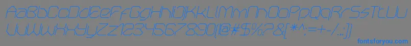 Шрифт OricneoThinitalic – синие шрифты на сером фоне