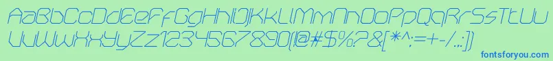 OricneoThinitalic-fontti – siniset fontit vihreällä taustalla