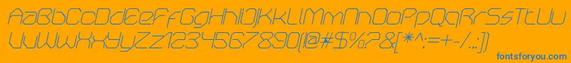 OricneoThinitalic Font – Blue Fonts on Orange Background